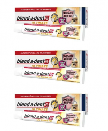 blend-a-dent Haftcreme Ultimate geschmacksneutral 40g x 3stk, Крем-клей для зубных протезов Ultimate, без вкуса, 40г х 3 штуки
