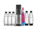 SodaStream DUO Wassersprudler Hydration Pack аппарат для газирования воды (Германия), комплект с баллоном и бутылками, экономия и контроль газа, пластик/стекло, черный