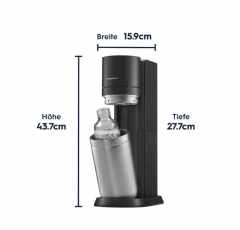 SodaStream DUO Wassersprudler Hydration Pack аппарат для газирования воды (Германия), комплект с баллоном и бутылками, экономия и контроль газа, пластик/стекло, черный