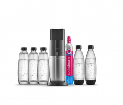 SodaStream DUO Wassersprudler Hydration Pack аппарат для газирования воды (Германия), комплект с баллоном и бутылками, экономия и контроль газа, пластик/стекло, черный