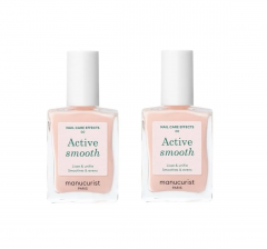 Manucurist Active Smooth 00 2stk, CC-лак для ногтей выравнивающий, молочно-розовый, эффект натурального маникюра, 2 штуки