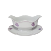 Соусник винтажный KPM, белый фарфор с фиолетовым цветочным декором, 21 x 14,5 x 9,5 см, Германия, 1960-70гг.