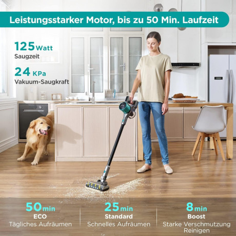 Eureka! Eureka! Akku-Hand-und Stielstaubsauger Ideal fur Hartboden, Teppiche, Tierhaare, 350,00 W, beutellos, 2-in-1 LED-Anzeige 50 Min Laufzeit -Ideal fur Hartboden Teppiche Эврика! Беспроводной ручной пылесос, идеально подходит для твердых полов, ковро