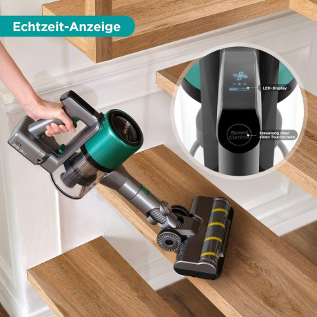 Eureka! Eureka! Akku-Hand-und Stielstaubsauger Ideal fur Hartboden, Teppiche, Tierhaare, 350,00 W, beutellos, 2-in-1 LED-Anzeige 50 Min Laufzeit -Ideal fur Hartboden Teppiche Эврика! Беспроводной ручной пылесос, идеально подходит для твердых полов, ковро