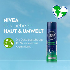 NIVEA MEN Fresh Sensation Anti-Transpirant Spray, 150 ml, Нивеа Мужской антиперспирант спрей, формула INFINIFRESH, стойкий аромат, 72ч защита, 150 мл