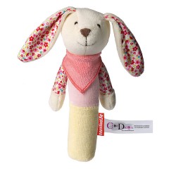 Greifling mit Quitschfunktion Hase mit Name personalisiert Игрушка-клатч с писклявым кроликом