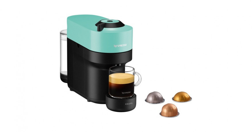 Krups Krups Nespresso Vertuo Pop Aqua Mint XN9204, Kapselmaschine schwarz/mint  schwarz, mint Krups Nespresso Vertuo Pop Aqua Mint XN9204, капсульная машина черный/мятный