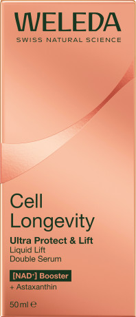 WELEDA Cell Longevity Ultra Protect & Lift Liquid Lift Double Serum, 50 ml, Двухфазная сыворотка для лица Liquid Lift с астаксантином и NAD+ Booster для зрелой кожи, 50 мл