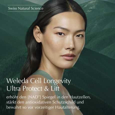 WELEDA Cell Longevity Ultra Protect & Lift Liquid Lift Double Serum, 50 ml, Двухфазная сыворотка для лица Liquid Lift с астаксантином и NAD+ Booster для зрелой кожи, 50 мл