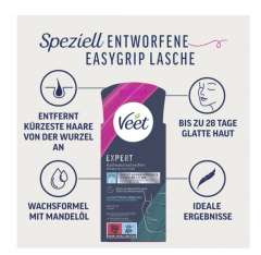Veet EXPERT Kaltwachsstreifen Gesicht, alle Hauttypen Восковые полоски EXPERT холодного действия для лица, подходят для всех типов кожи.