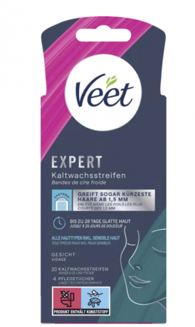 Veet EXPERT Kaltwachsstreifen Gesicht, alle Hauttypen Восковые полоски EXPERT холодного действия для лица, подходят для всех типов кожи.