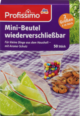 Profissimo Gefrierbeutel mini wiederverschließbar, 50 St Мини-сумки для повторного закрывания, 50 шт
