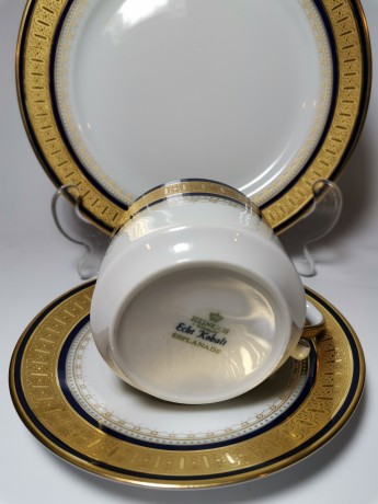 Heinrich Esplanade, Генрих Чайное трио "Эспланаде" темно-синее с позолотой, 3 предмета, 1970г.