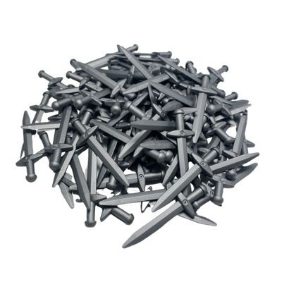 LEGO Lego Ritter Schwert Silber - Flat Silver Weapon 98370 NEU - 100x Lego Knight Sword Silver — плоское серебряное оружие 98370 NEW — 100x