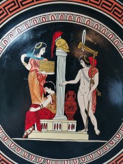 Apollo, Коллекционная керамическая тарелка репродукция картины 480г до н.э. &quot;Электра и ее брат Орест и любовник Эгисф&quot;, 25см, Греция 1970-1980г.