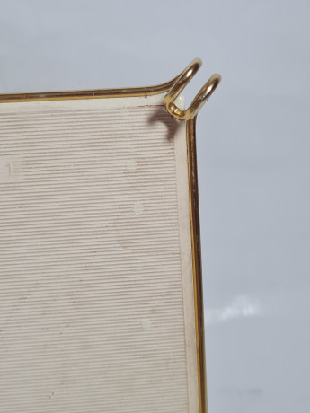 Панно винтажное Johnny-Tapete "Пейзаж с мельницей" в золотистой рамке, керамика, 16.5 х 16.5 см, Германия, 1970-80гг.