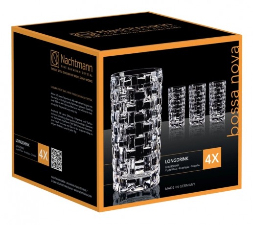 Nachtmann Bossa Nova Longdrink Glas Set, Нахтман Босса Нова Набор стаканов для коктейлей, 395 мл, 4 шт