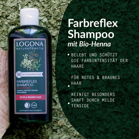 Logona Colour Care Shampoo Henna, 250ml Шампунь с органической хной, 250 мл