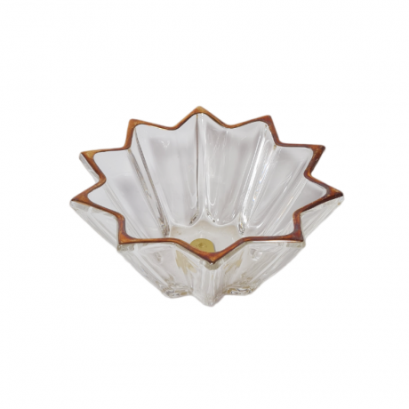 Конфетница винтажная в форме звезды, хрустальное стекло, позолота 24К, Германия, 1970-80гг.