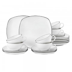 Seltmann Weiden Seltmann Weiden Lido Black Line Tee-Set eckig gross 18-tlg. Seltmann Weiden Lido Black Line Чайный набор квадратный большой, 18 предм.