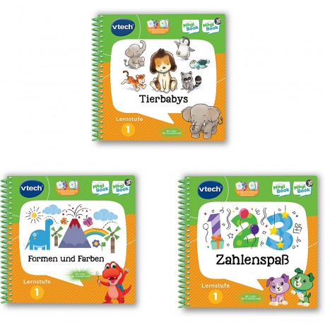 Vtech MagiBook-Lernbuch-Bundle: 3 Bucher der Lernstufe 1 (Tierbabys 3D Комплект учебных книг MagiBook: 3 книги уровня 1 (дети животных 3D