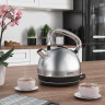 Arendo Arendo Wasserkocher, 1,7 l, 2200 W, Edelstahl Retro Style Vintage, Uberhitzung  Trockenkochschutz, silber  Чайник Arendo, 1,7 л, 2200 Вт, нержавеющая сталь, винтажный ретро-стиль, защита от перегрева, защита от выкипания, серебристый