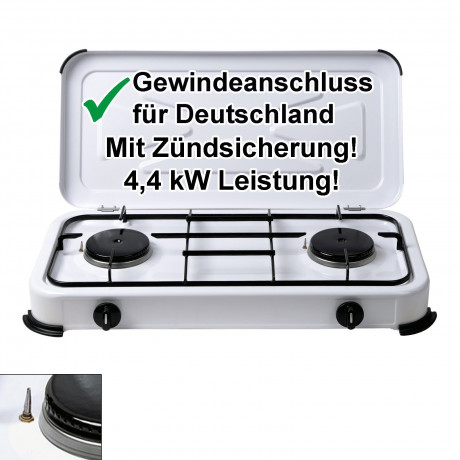 BlueCraft BlueCraft Gaskocher, 2-flammig Campingkocher Gasherd mit Zundsicherung Газовая плита BlueCraft, 2 пламени походная газовая плита с предохранителем зажигания