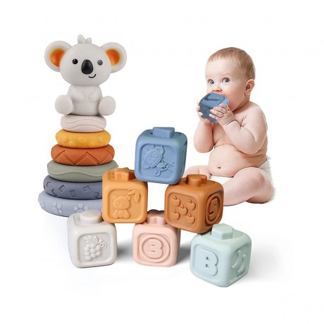 Vetaka Bausteine Beissring Baby Spielzeug fur Kinder Строительные блоки детские игрушки для прорезывания зубов для детей