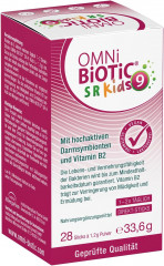 OMNi BiOTiC SR-9 Kids Пробиотик для детей 3+, 9 штаммов бактерий + витамин B2 Поддержка кишечника и нервной системы, персиковый вкус, 28 стиков