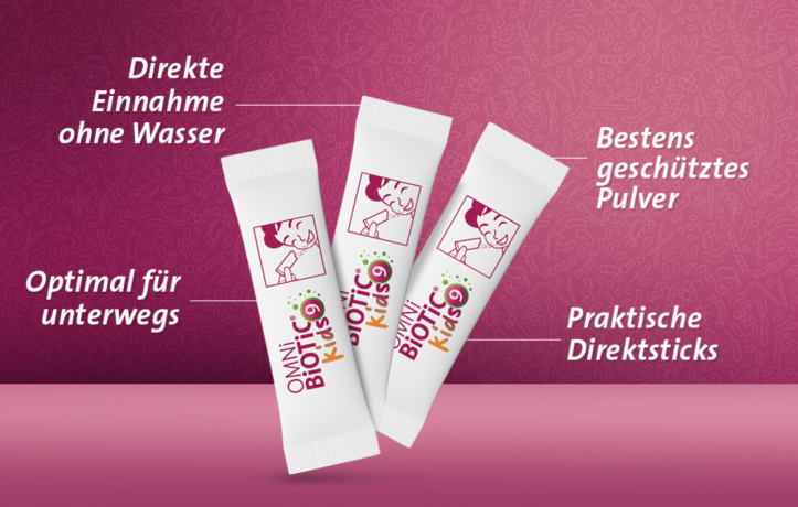 OMNi BiOTiC SR-9 Kids Пробиотик для детей 3+, 9 штаммов бактерий + витамин B2 Поддержка кишечника и нервной системы, персиковый вкус, 28 стиков