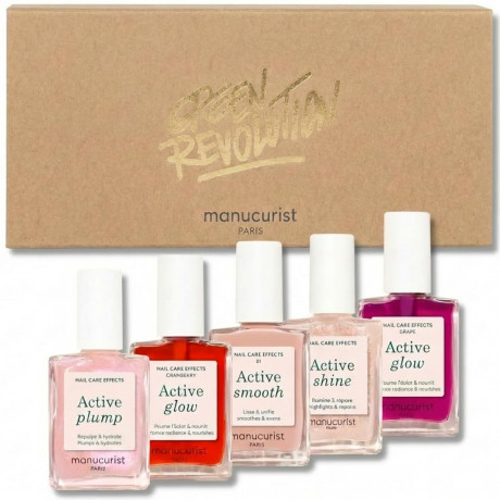 Manucurist Active Glow/Shine/Smooth set, Набор 5 шт х 15 мл лаков для ногтей  укрепление и уход, натуральная формула, эффект здорового блеска, для домашнего маникюра