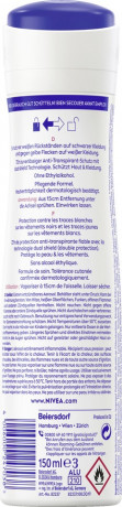 NIVEA Black & White Invisible Clear Anti-Transpirant Spray, 150 ml, Нивеа Антиперспирант спрей, невидимый, защита одежды от пятен, 72ч защита, 150 мл