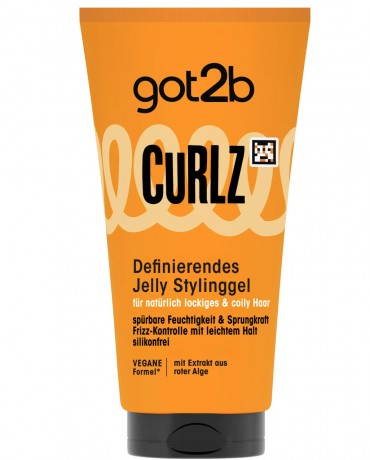 GOT2B Jelly Stylinggel Curlz 150ml, Гель для кудрявых и вьющихся волос, упругие локоны, антифриз эффект и естественная фиксация волос, 150 мл