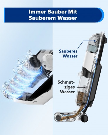 Redkey Redkey Nass-Trocken-Akkusauger W12, 150,00 W, Beutellos, Handstaubsauger, Akkustaubsauger, Selbstreinigung, Staubsauger Kabellos, 3-in-1 Nass Trockensauger, LED Anzeige, Doppelwassertank  Беспроводной пылесос Redkey для сухой и влажной уборки W12, 