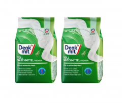 Denkmit Vollwaschmittel Premium Pulver, 20 Wl x 2 st, Порошок для белого белья (Германия), стиральный порошок против серости и пятен с ароматом свежести, 1350 г  x 2 упаковки (40 стирок)