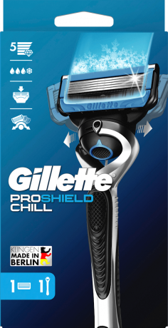 GILLETTE Rasierer, ProShield Chill, 1 St, Джилетт Набор для бритья ProShield Chill: станок и 1 сменная кассета, 1 набор