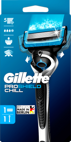GILLETTE Rasierer, ProShield Chill, 1 St, Джилетт Набор для бритья ProShield Chill: станок и 1 сменная кассета, 1 набор