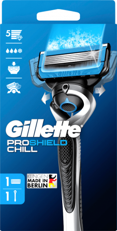 GILLETTE Rasierer, ProShield Chill, 1 St, Джилетт Набор для бритья ProShield Chill: станок и 1 сменная кассета, 1 набор