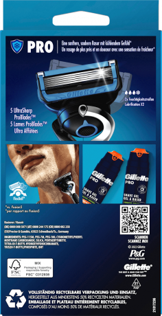 GILLETTE Rasierer, ProShield Chill, 1 St, Джилетт Набор для бритья ProShield Chill: станок и 1 сменная кассета, 1 набор