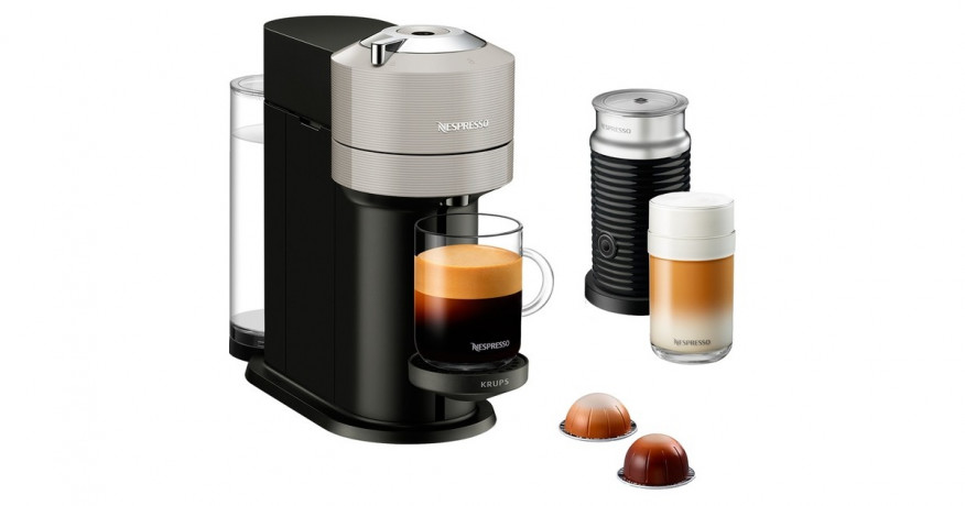 Krups Krups Nespresso Vertuo Next & Aeroccino XN911B, Kapselmaschine hellgrau/schwarz  hellgrau, schwarz Krups Nespresso Vertuo Next &amp; Aeroccino XN911B, капсульная машина светло-серый/черный