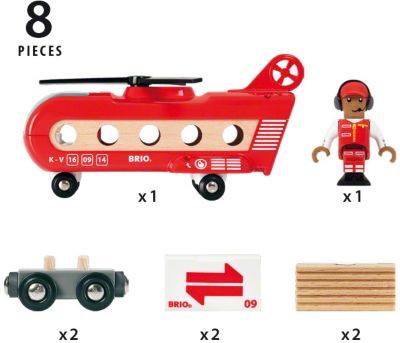 BRIO Eisenbahn-Transporthubschrauber Железнодорожный транспорт Вертолет