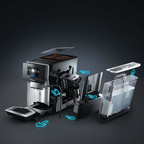 SIEMENS SIEMENS Kaffeevollautomat Kaffeevollautomat EQ.700 App-Steuerung, intuitives Full-Toch Display, Kaffeeautomat Cafemaschine Kaffeemaschine mi Mahlwerk Vollautomat Cafe Полностью автоматическая кофемашина SIEMENS EQ.700, управление через приложение