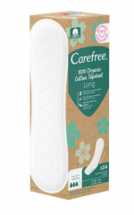Carefree  Slipeinlagen Organic Cotton Long 24 St, Карефри Ежедневные прокладки из органического хлопка Long 24шт, 1 упаковка (24 штуки)
