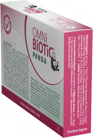 OMNI-BIOTIC Panda 7st, Пробиотик Омни-биотик Панда для беременных женщин и детей с рождения, 4 штамма полезных бактерий, 7 штук х 3г