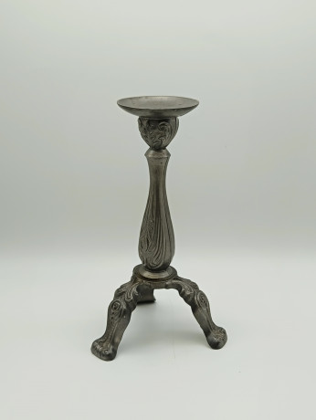 Посвечник винтажный на высоком треножье, на одну свечу, металл, 18 х 9 см, Германия, 1960-70гг.