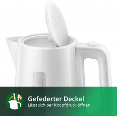 Philips Philips Wasserkocher Series 3000 HD9318/00, 1,7 l, 2200 W, weiss  Чайник Philips Series 3000 HD9318/00, 1,7 л, 2200 Вт, белый