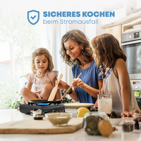 ZMC ZMC Gaskocher Gaskocher 1-flammig + Aufbewahrungskoffer + 12x Gaskartuschen 227g, (Butangas Campingkocher fur Innenraum/Outdoor, Campinggaskocher 2,2 kW mit Piezozundung), Kochfeld Herd Gaskocher mit Kartusche, Gaskochfeld fur Camping  Газовая плита Z