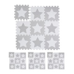 relaxdays 36 x Puzzlematte Sterne weiss-grau 36 x коврик-пазл звезды бело-серый