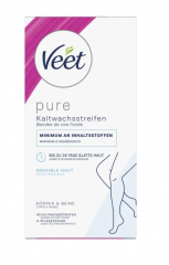 Veet PURE Kaltwachsstreifen Beine &amp; Korper, sensible Haut, Полоски из чистого холодного воска для ног и тела, для чувствительной кожи 40шт 