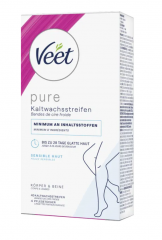 Veet PURE Kaltwachsstreifen Beine &amp; Korper, sensible Haut, Полоски из чистого холодного воска для ног и тела, для чувствительной кожи 40шт 
